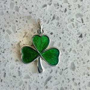 Silver and Enamel Clover Charm